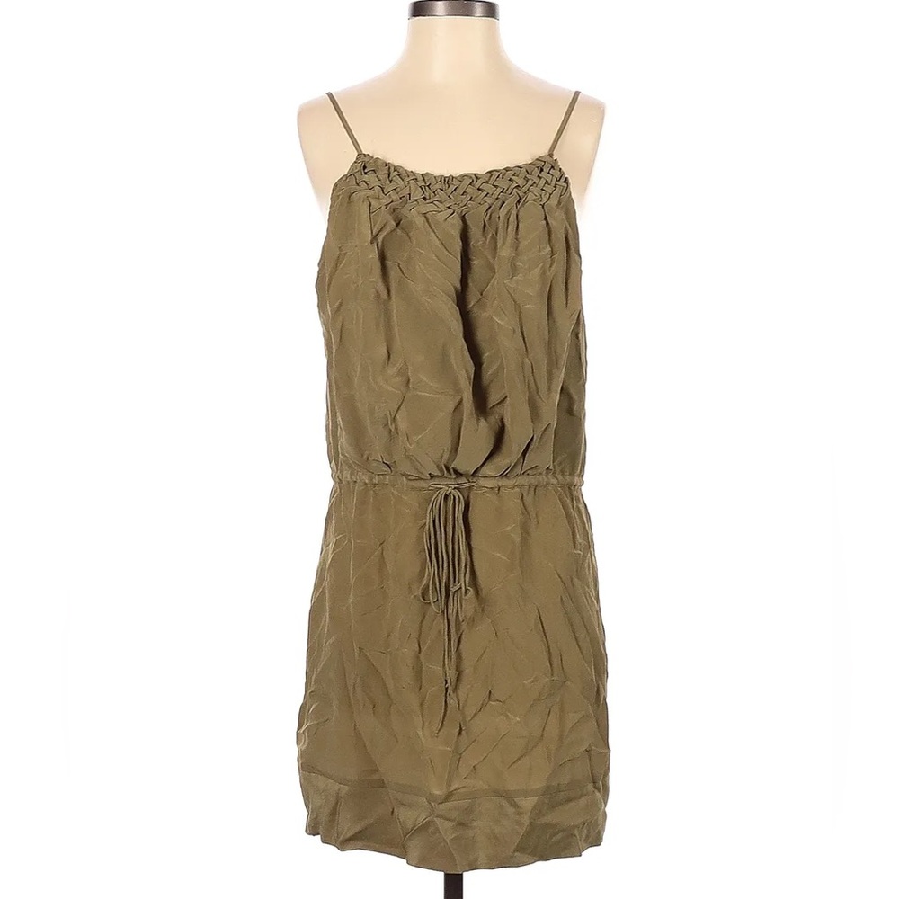 Greylin Scoop Neck Dress-Olive Green Color
